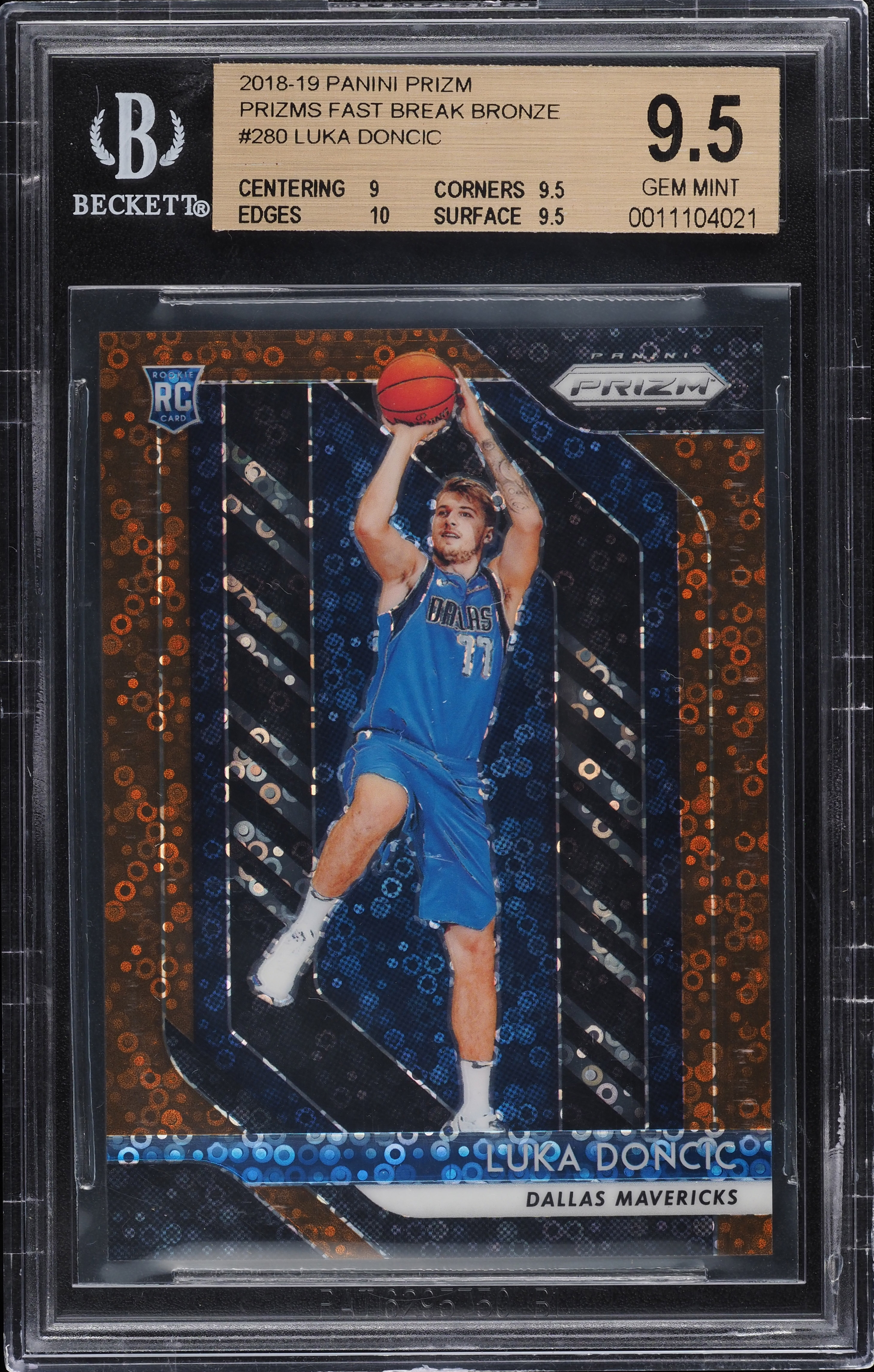 2018 Panini Prizm Fast Break Bronze Luka Doncic ROOKIE RC /20 #280