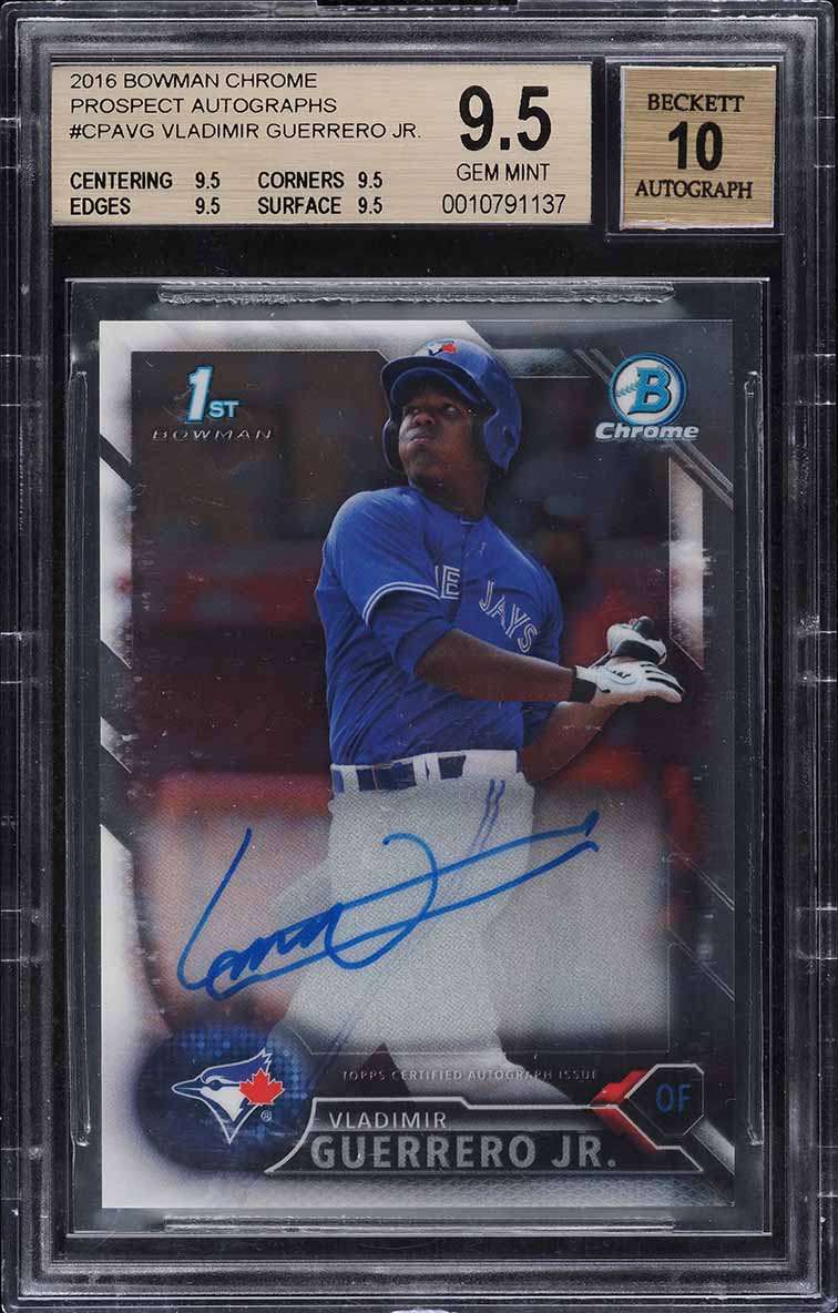 2016 Bowman Chrome Vladimir Guerrero Jr. ROOKIE AUTO #CPA-VG BGS 9.5 GEM MINT