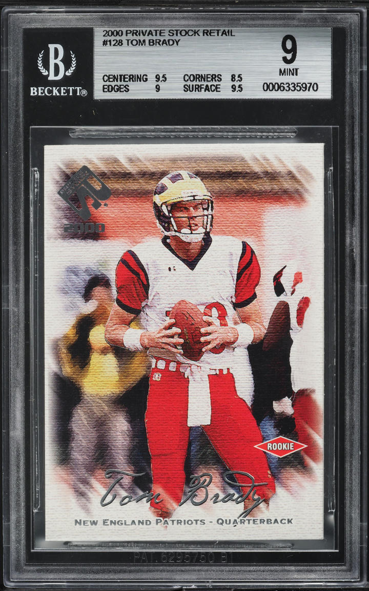 2000 Pacific Private Stock Retail Tom Brady ROOKIE /650 #128 BGS 9 MINT