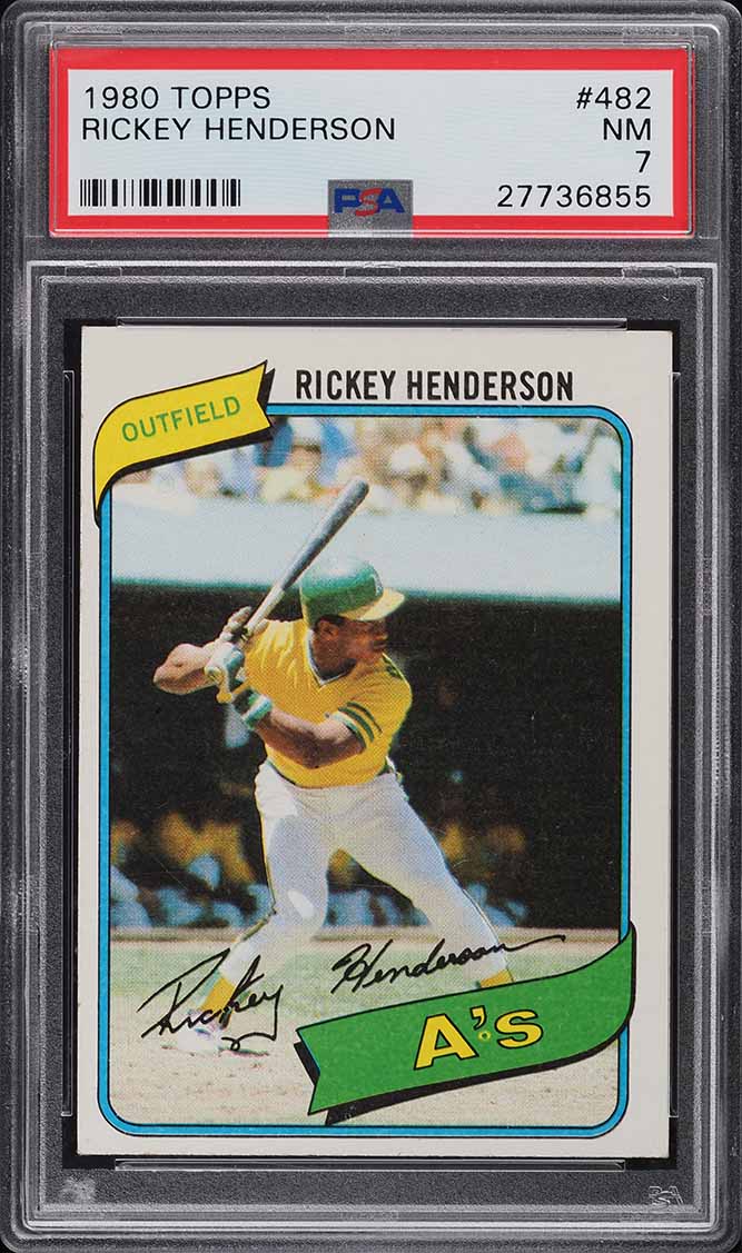 1980 Topps Rickey Henderson ROOKIE RC 482 PSA 7 NRMT eBay