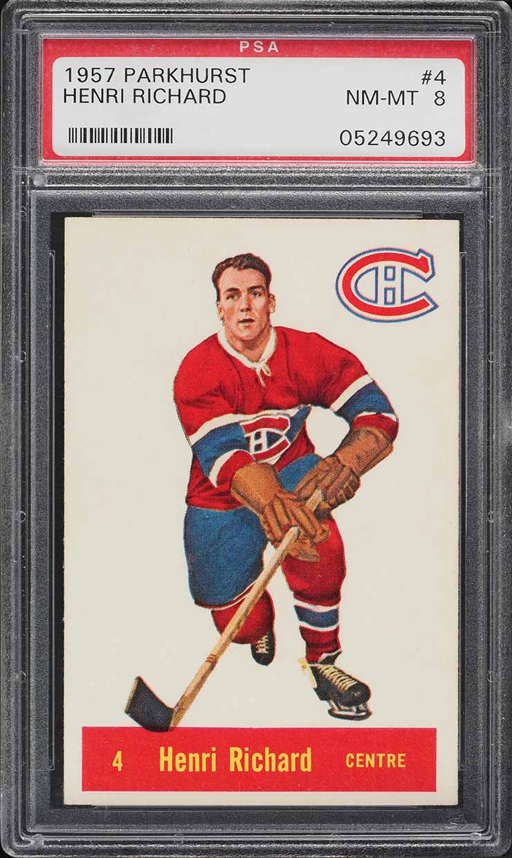 1957 Parkhurst Henri Richard ROOKIE #4 PSA 8 NM-MT