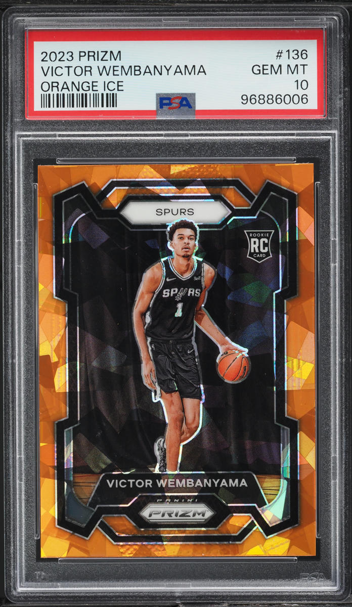 2023 Panini Prizm Orange Ice Victor Wembanyama ROOKIE #136 PSA 10 GEM MINT