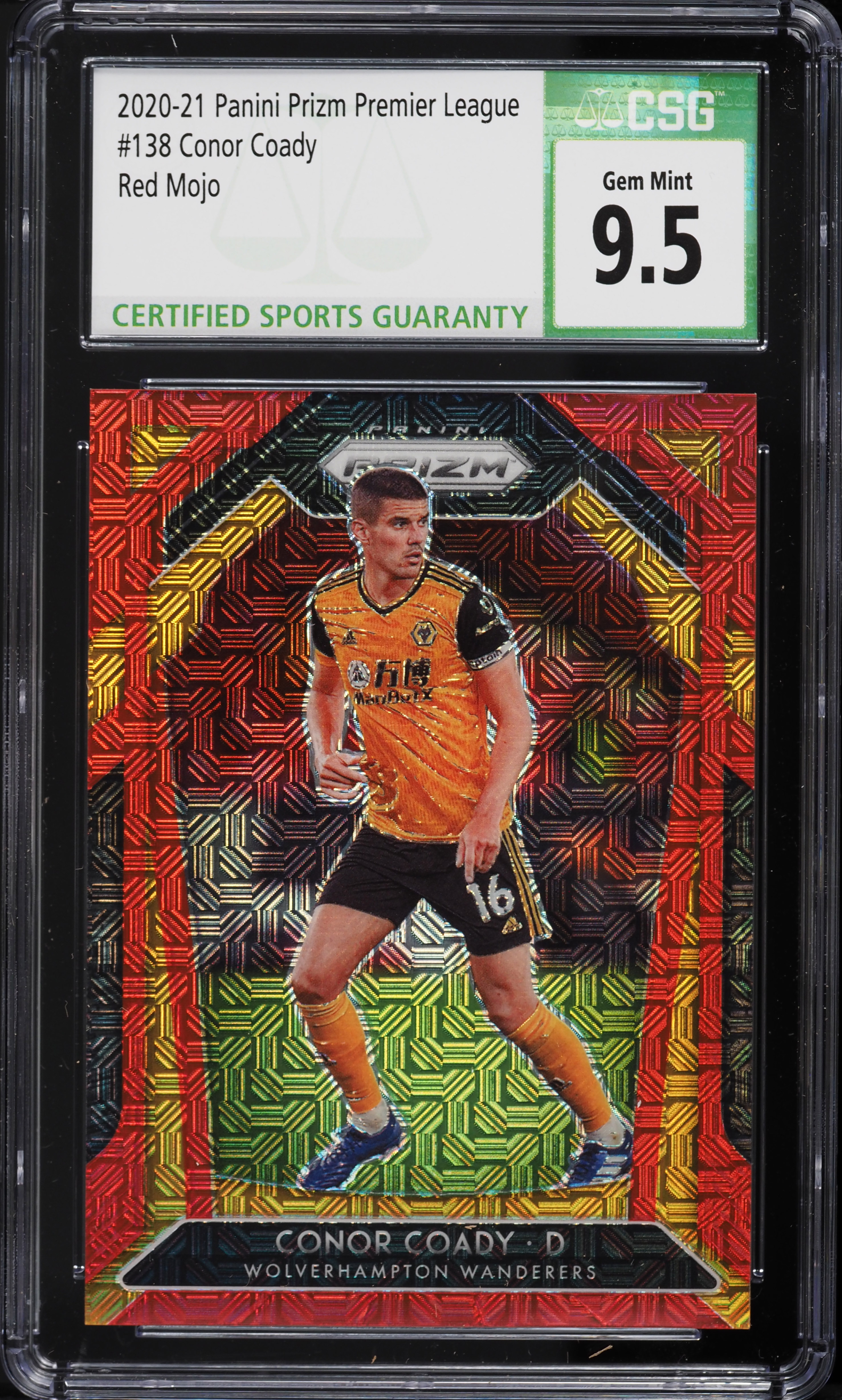 2020 Panini Prizm Premier League Red Mojo Prizms Conor Coady /135 #138 CSG 10