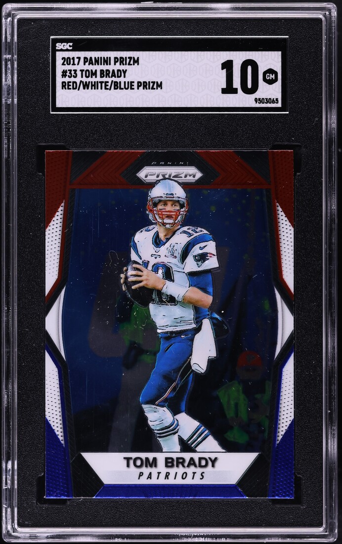 2017 Panini Prizm Red White Blue Tom Brady #33 SGC 10 GEM MINT