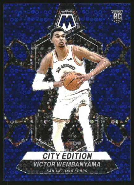 2023-24 Panini Mosaic Fast Break Blue #282 Victor Wembanyama RC City Edition /85