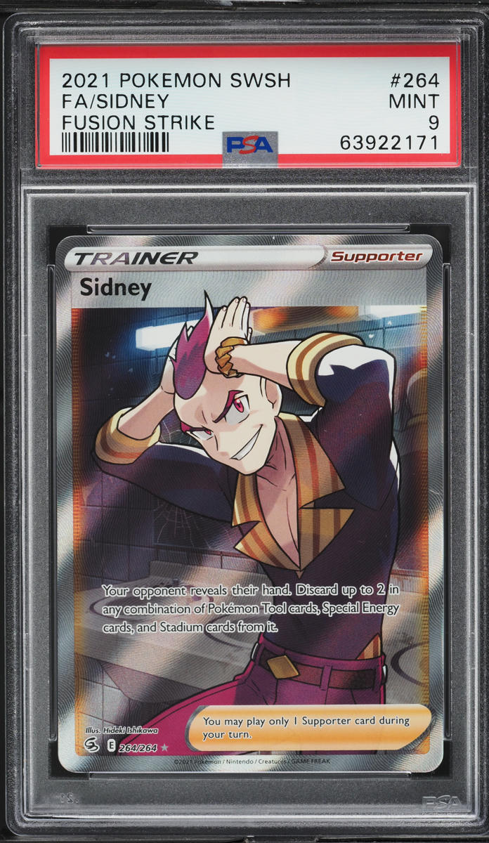 2021 Pokemon Sword & Shield Fusion Strike Full Art Sidney #264 PSA 9 MINT