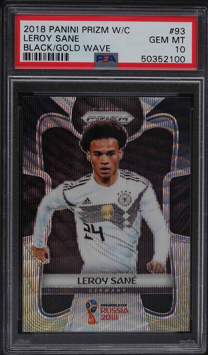 2018 Panini Prizm World Cup Black Gold Wave Leroy Sane ROOKIE #93 PSA 10 GEM