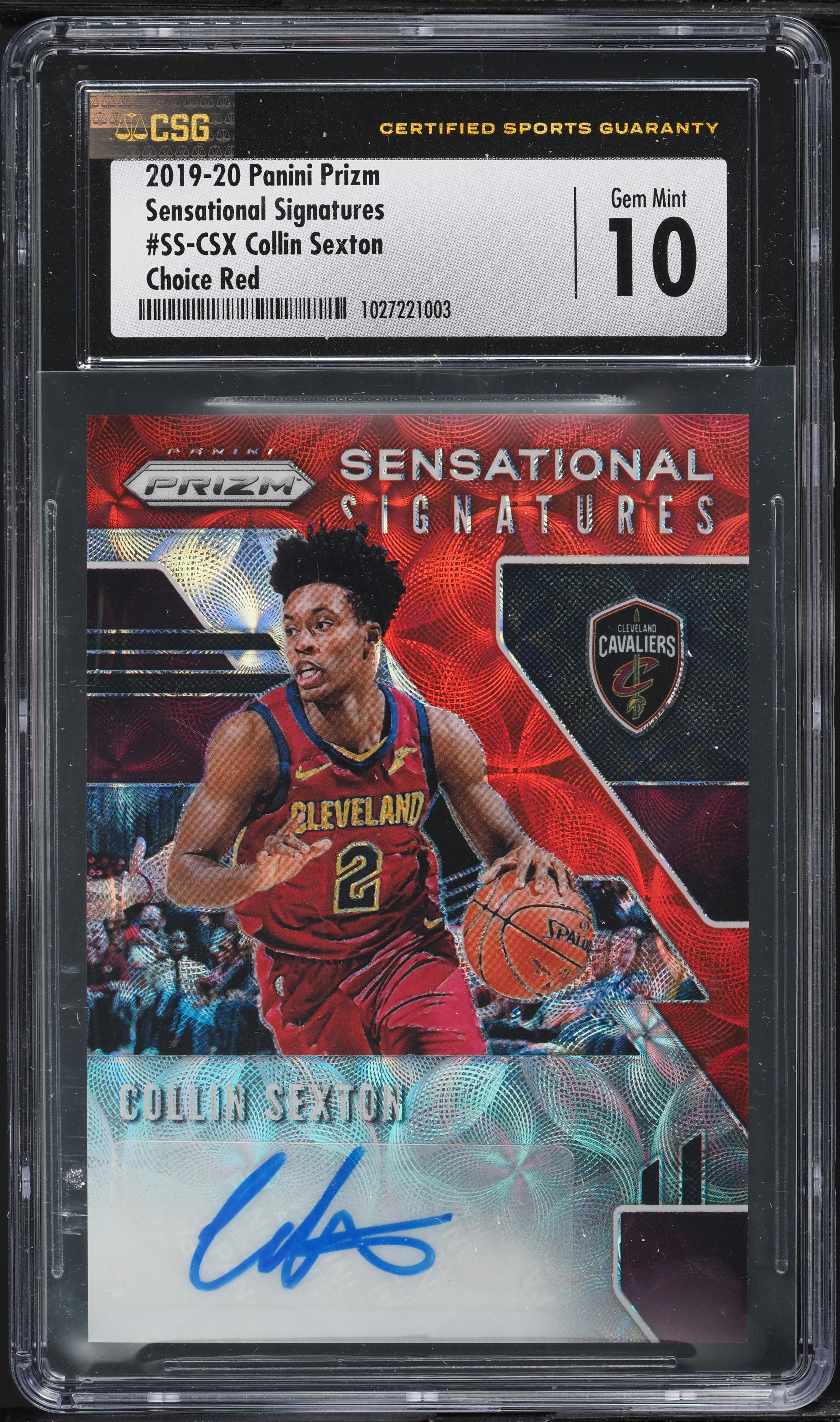 2019 Panini Prizm Sensational Collin Sexton AUTO #SS-CSX CSG 10 GEM MINT