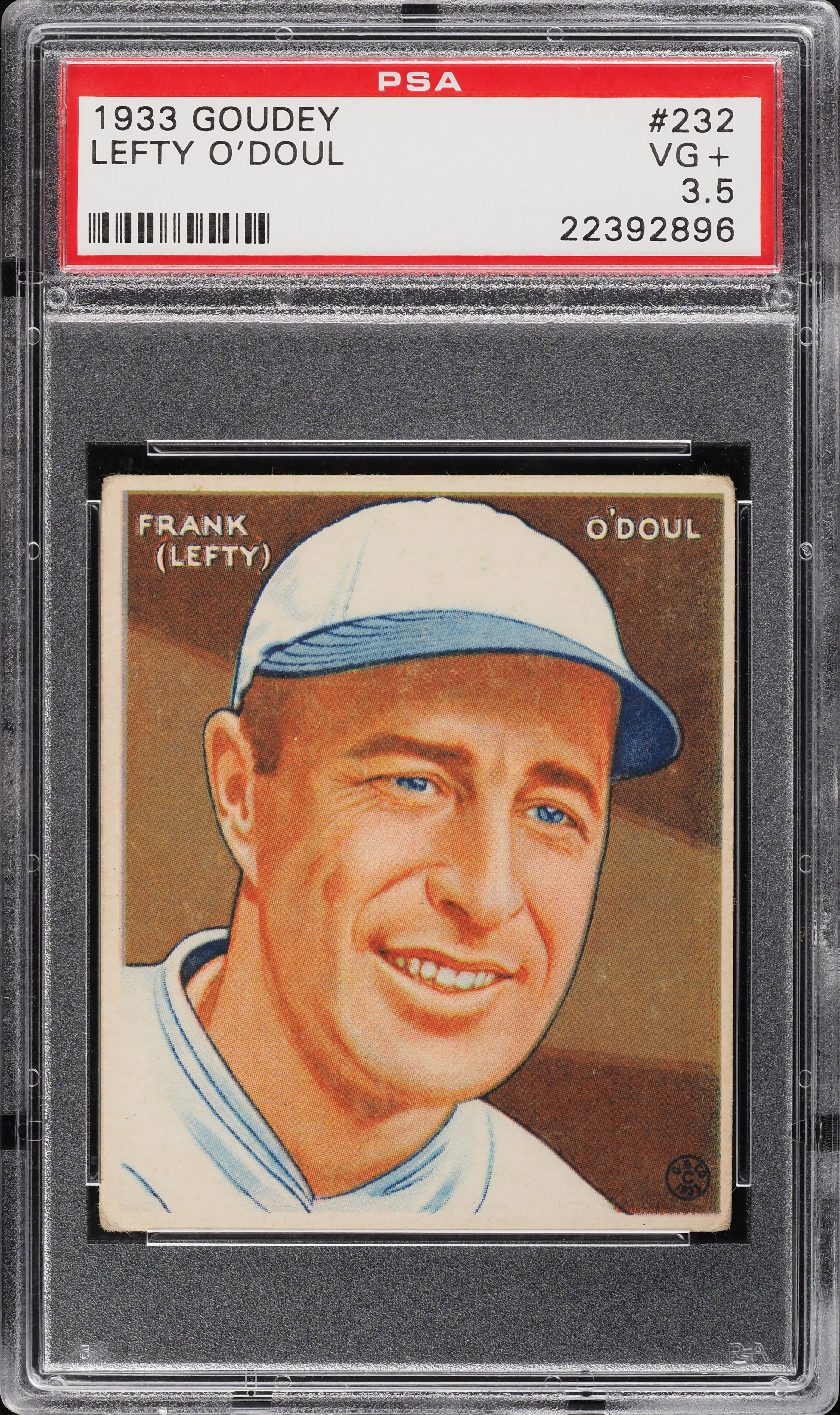1933 Goudey Lefty O'Doul #232 PSA 3.5 VG+