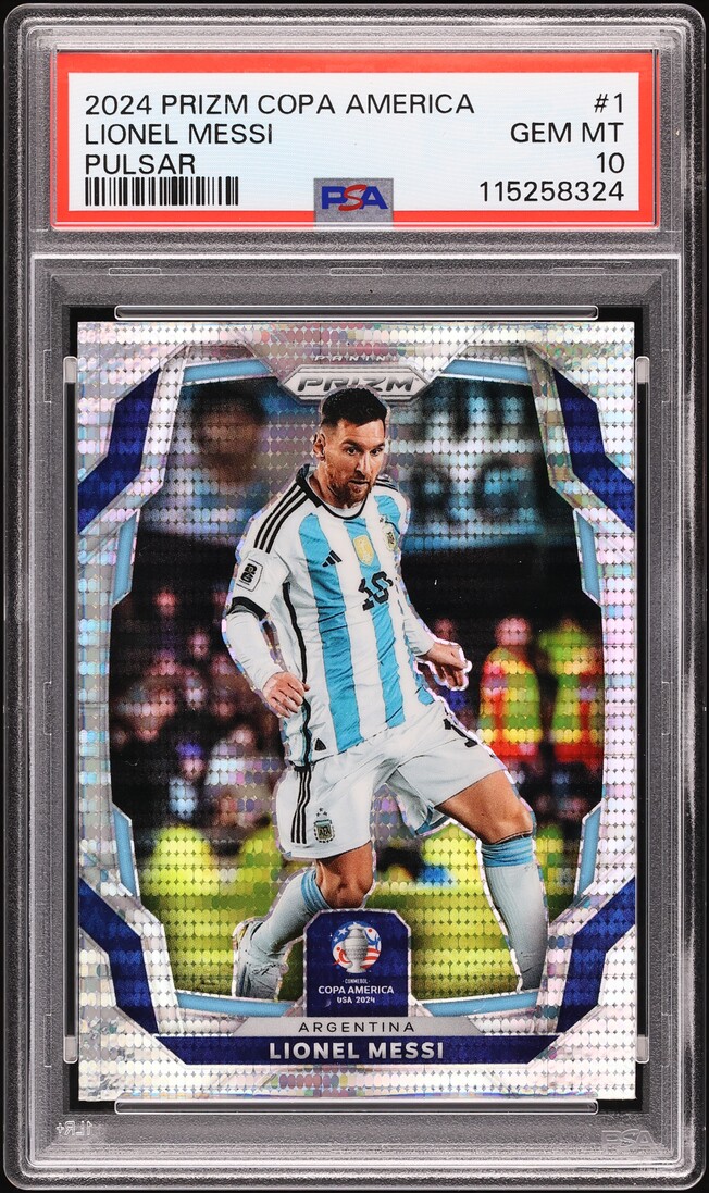 2024 Panini Prizm Conmebol Copa America Pulsar Prizm Lionel Messi #1 PSA 10 GEM MINT