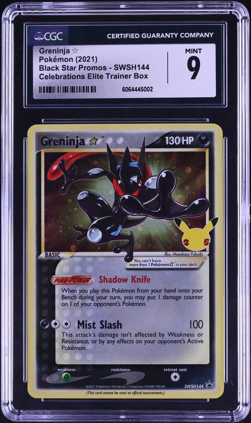 2021 Pokemon SWSH Black Star Promo Celebrations Greninja Gold Star #144 CGC 9