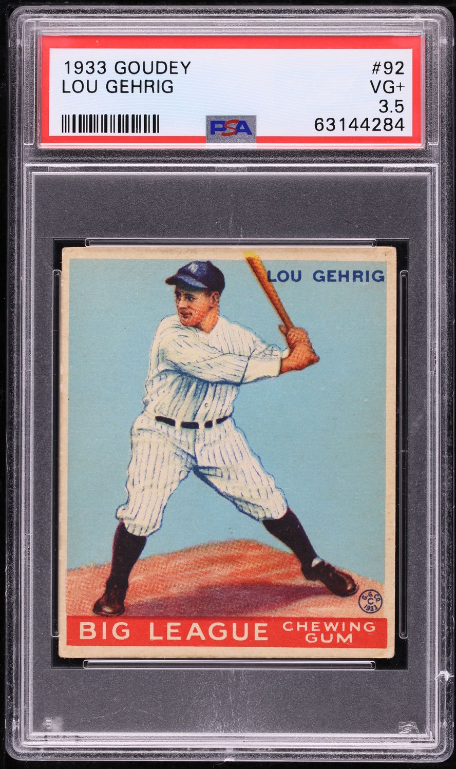 1933 Goudey Lou Gehrig #92 PSA 3.5 VG+