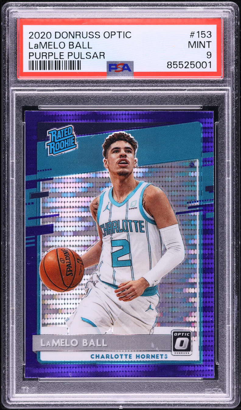 2020 Donruss Optic Purple Pulsar LaMelo Ball ROOKIE #153 PSA 9 MINT