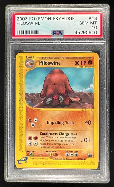2003 Pokemon Skyridge #43/144 Piloswine PSA 10