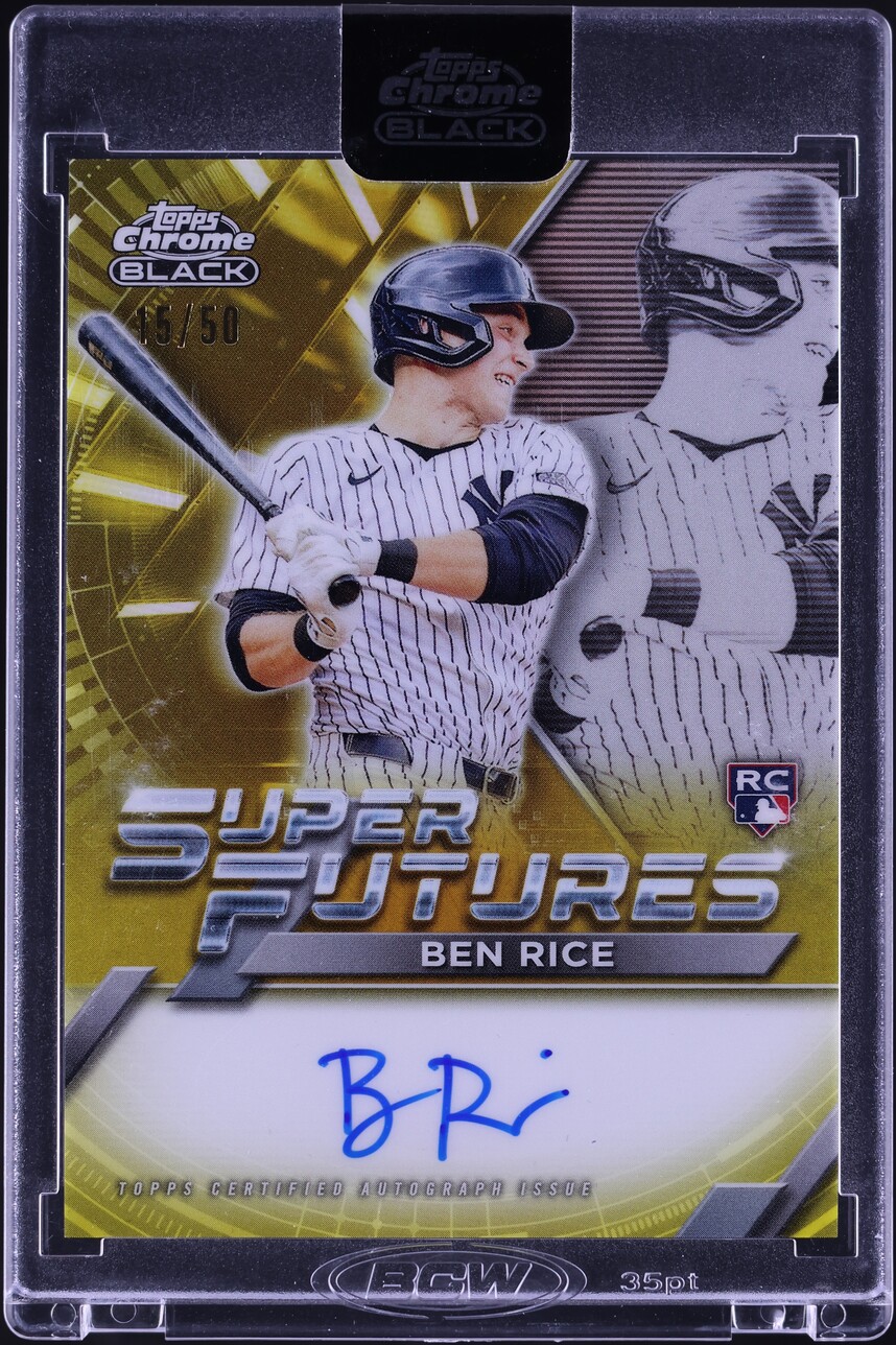 2025 Topps Chrome Black Super Futures Gold Refractor Ben Rice ROOKIE AUTO /50 #FSA-BR