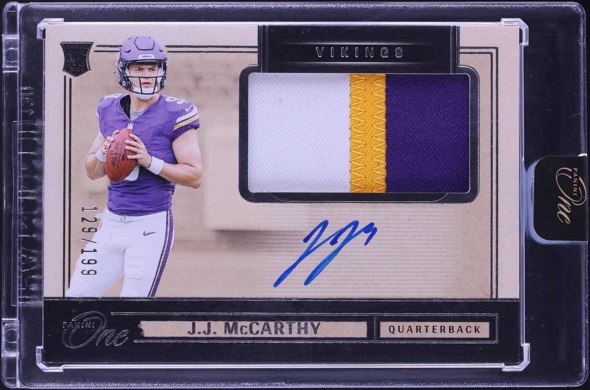 2024 Panini One J.J. McCarthy ROOKIE PATCH AUTO /199 #1
