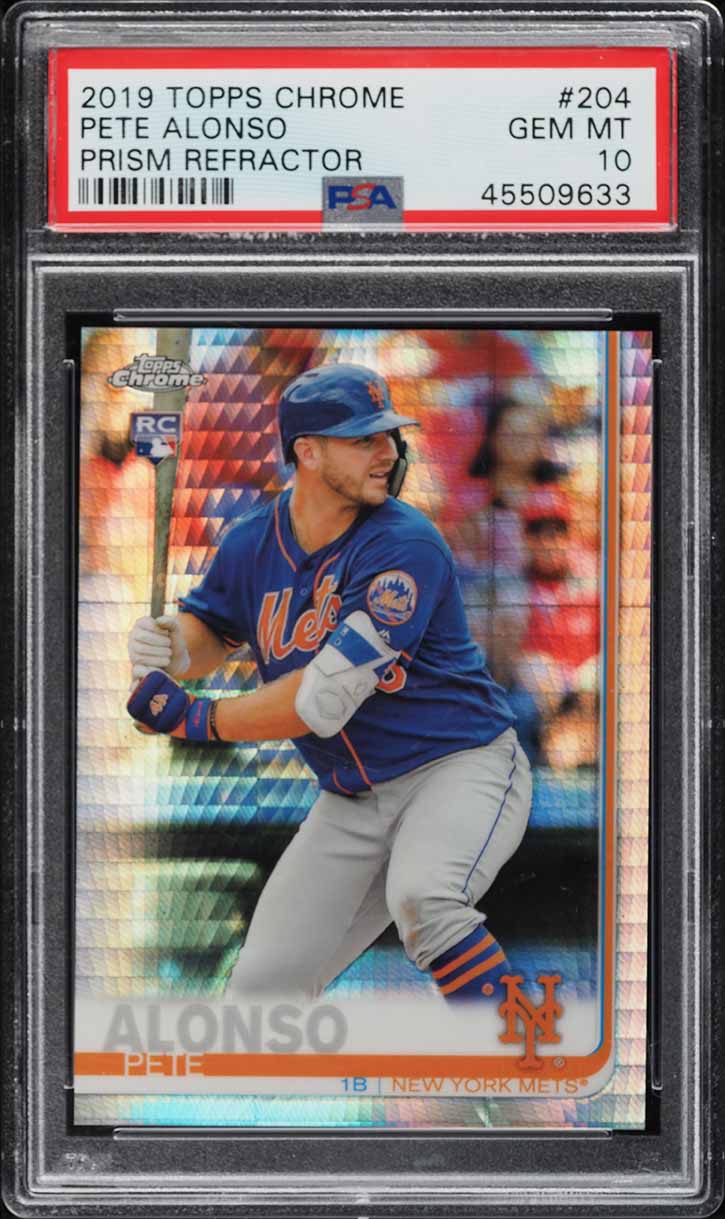 2019 Topps Chrome Prism Refractor Pete Alonso ROOKIE #204 PSA 10 GEM MINT