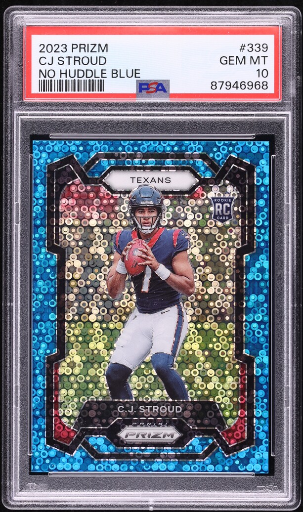 2023 Panini Prizm No Huddle Blue CJ Stroud ROOKIE /95 #339 PSA 10 GEM MINT