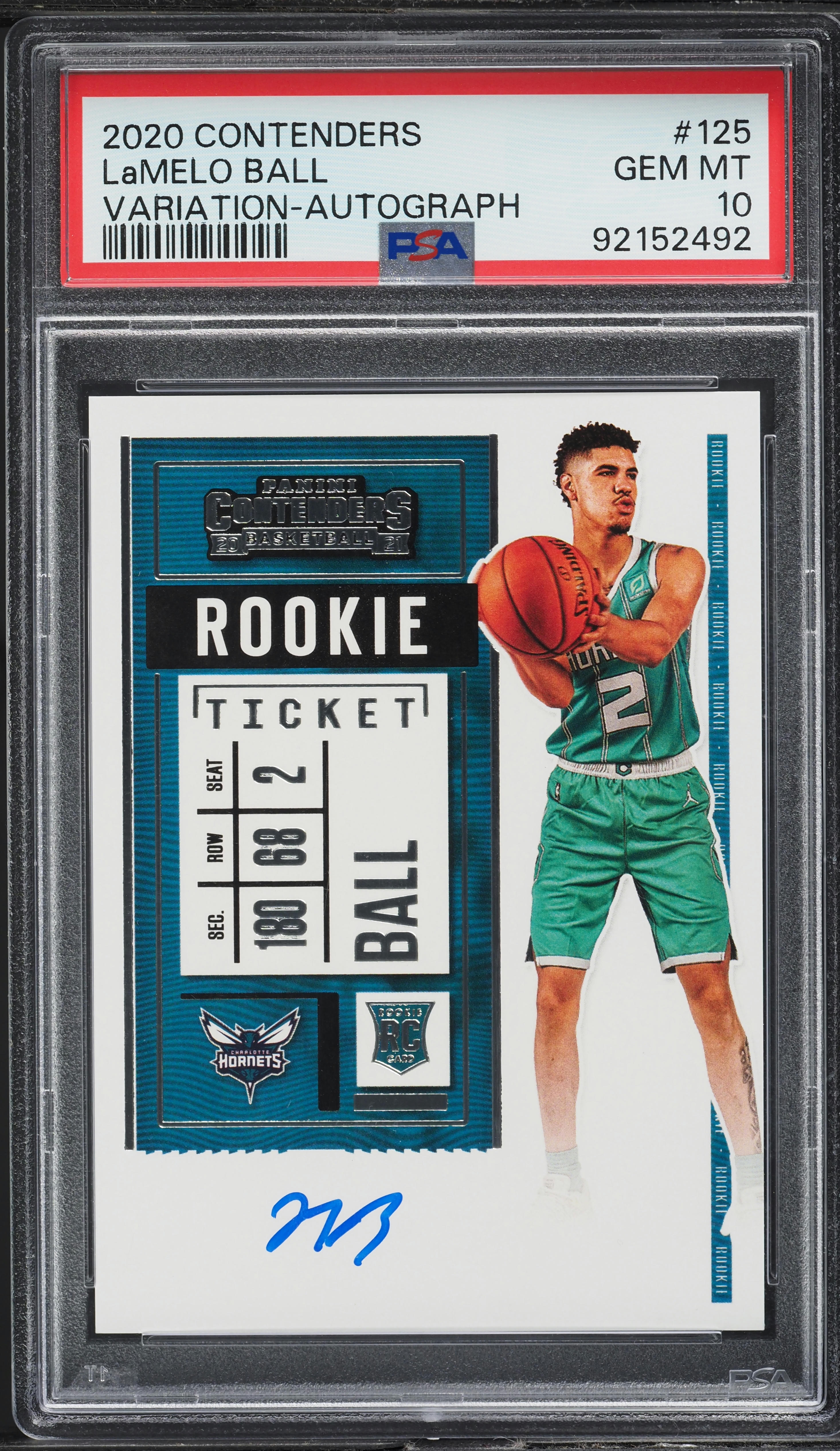 2020 Panini Contenders Variation LaMelo Ball ROOKIE AUTO #125 PSA 10 GEM MINT