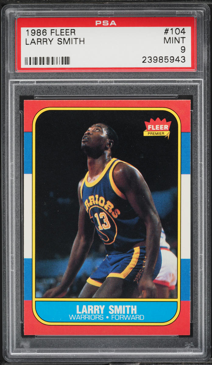 1986 Fleer Basketball Larry Smith #104 PSA 9 MINT
