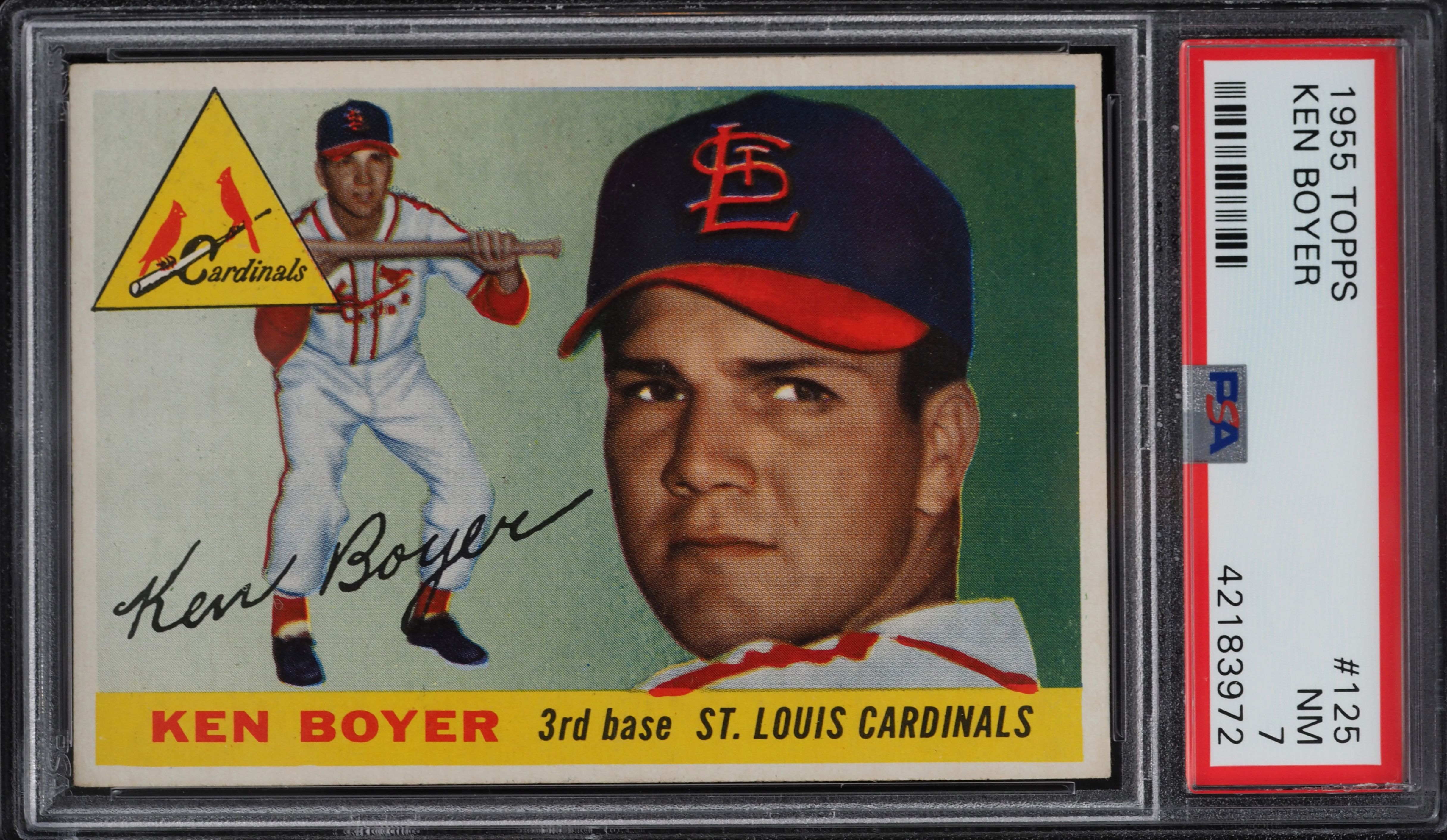 1955 Topps Ken Boyer ROOKIE #125 PSA 7 NRMT