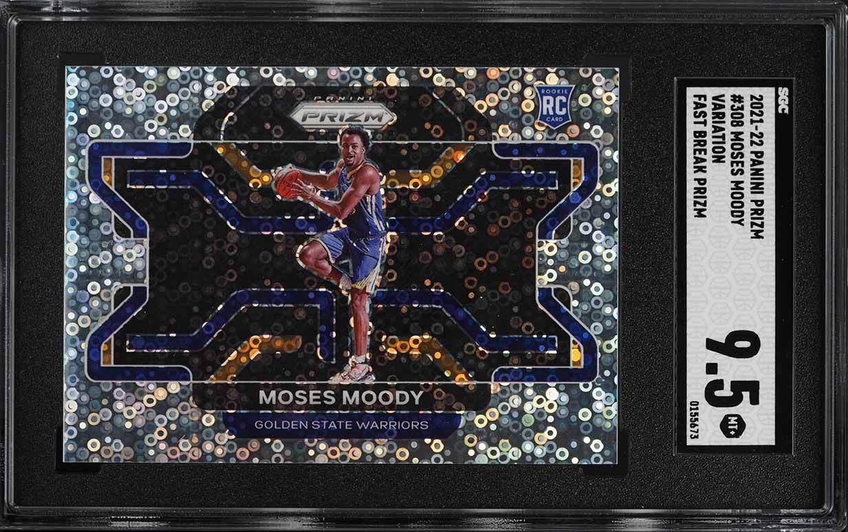 2021 Panini Prizm Variations Fast Break Moses Moody ROOKIE #308 SGC 9.5 GEM MINT