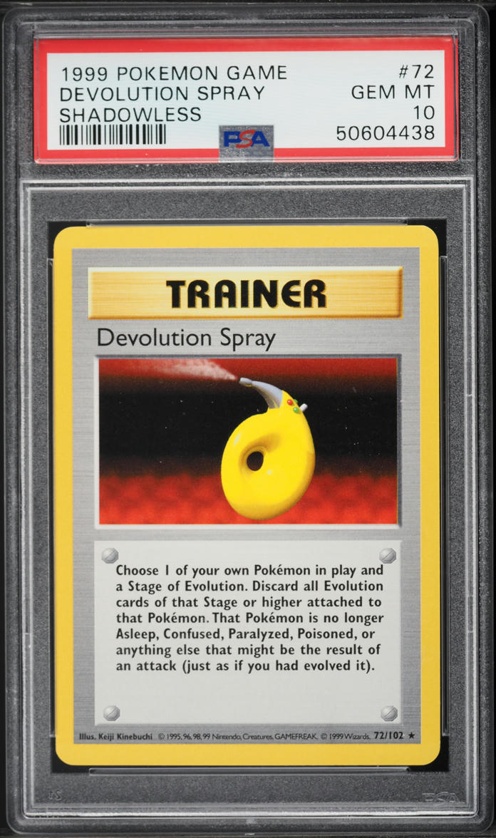1999 Pokemon Base Set Shadowless Devolution Spray #72 PSA 10 GEM MINT