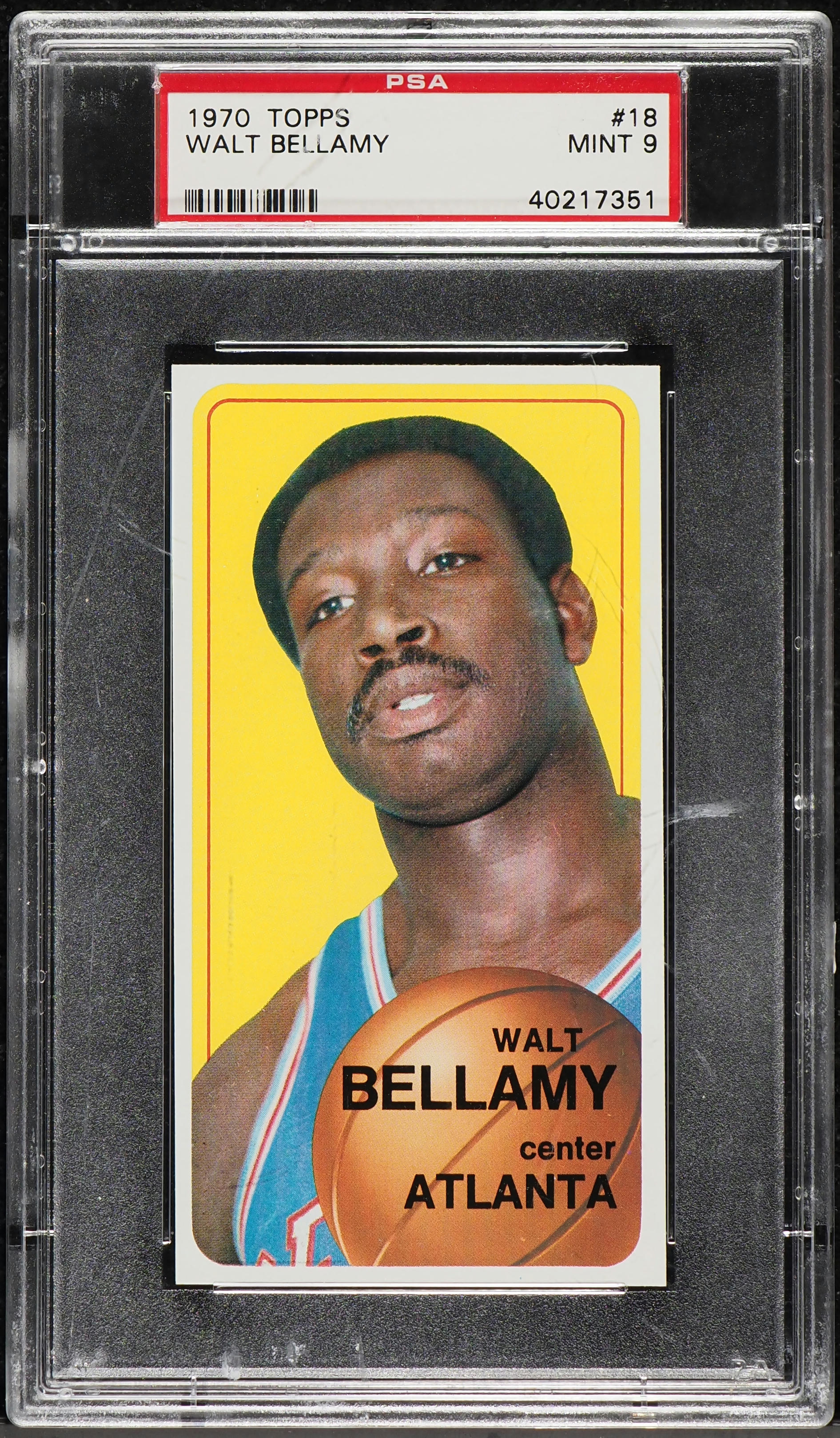 1970 Topps Basketball Walt Bellamy #18 PSA 9 MINT