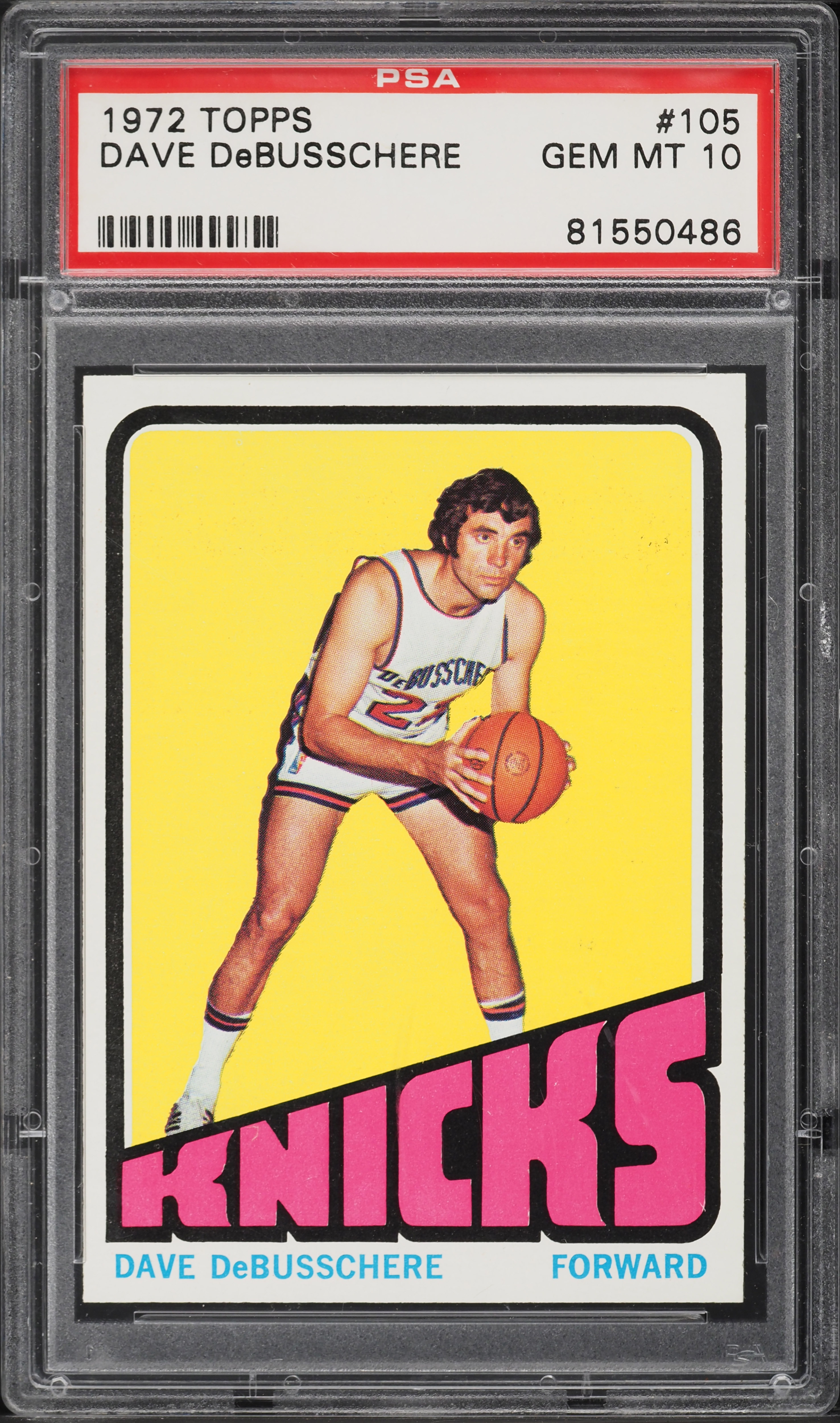 1972 Topps Basketball Dave DeBusschere #105 PSA 10 GEM MINT