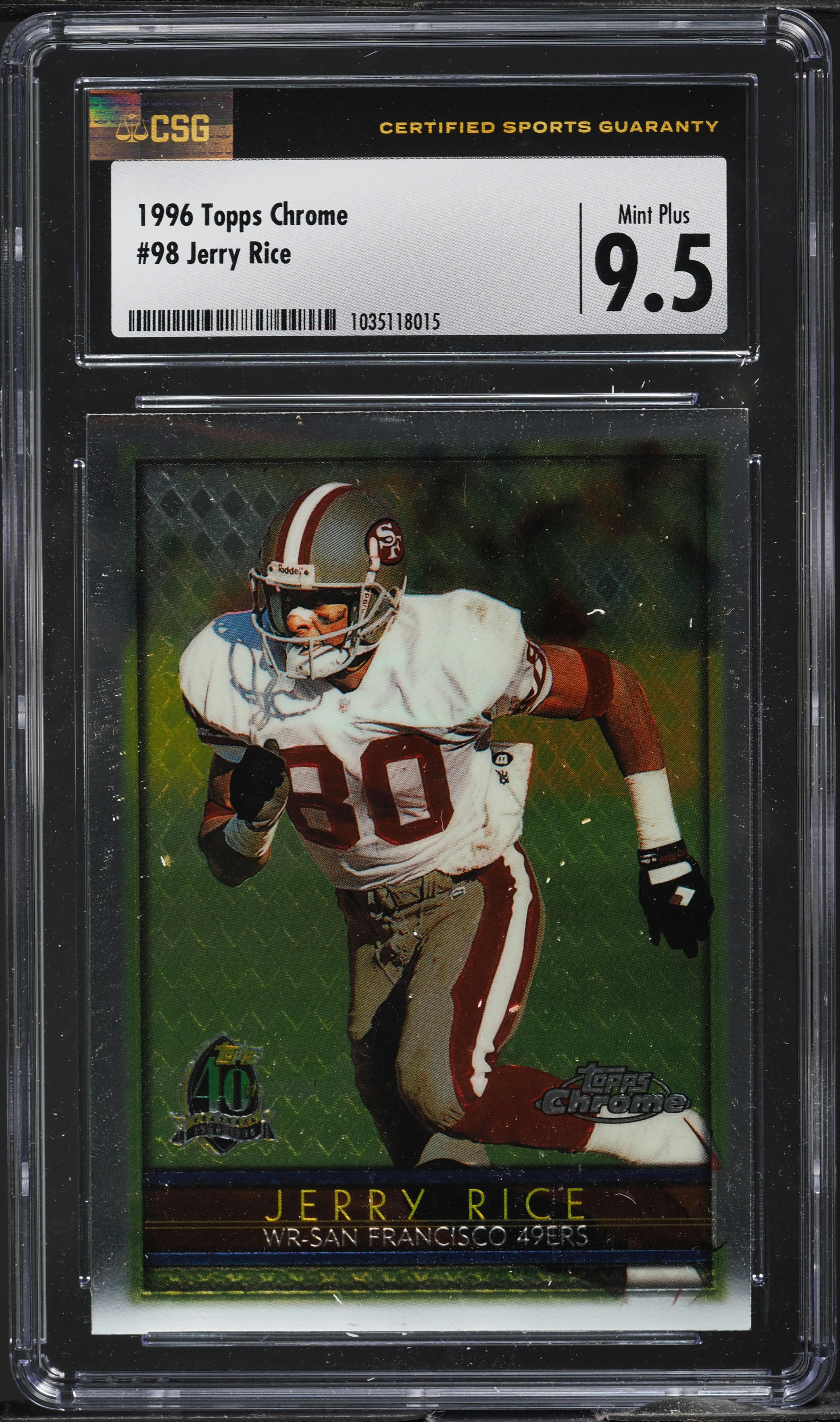 1996 Topps Chrome Jerry Rice #98 CSG 9.5 MINT+