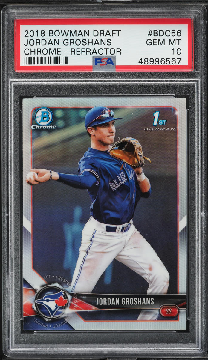 2018 Bowman Chrome Draft Refractor Jordan Groshans PROSPECT #BDC-56 PSA 10 GEM