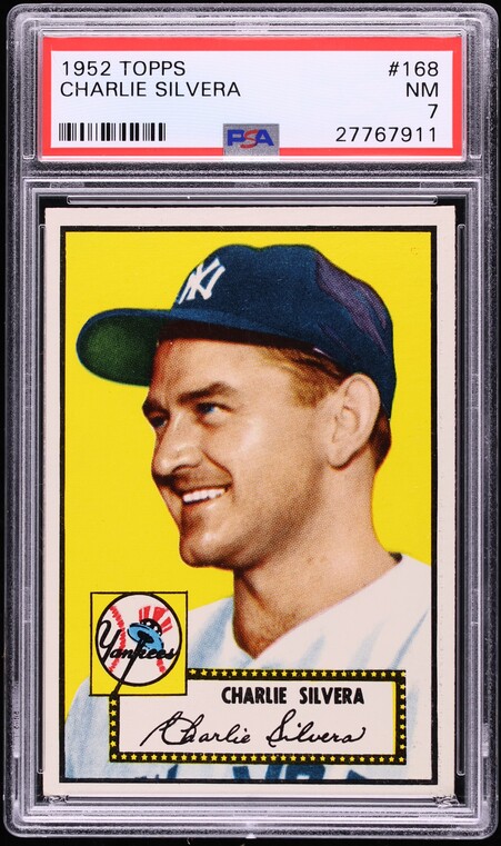 1952 Topps Charlie Silvera ROOKIE #168 PSA 7 NRMT