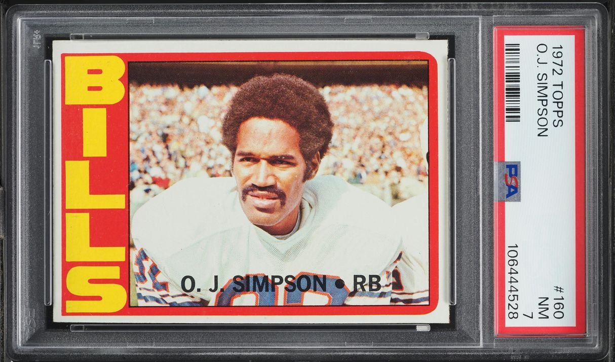 1972 Topps Football O.J. Simpson #160 PSA 7 NRMT