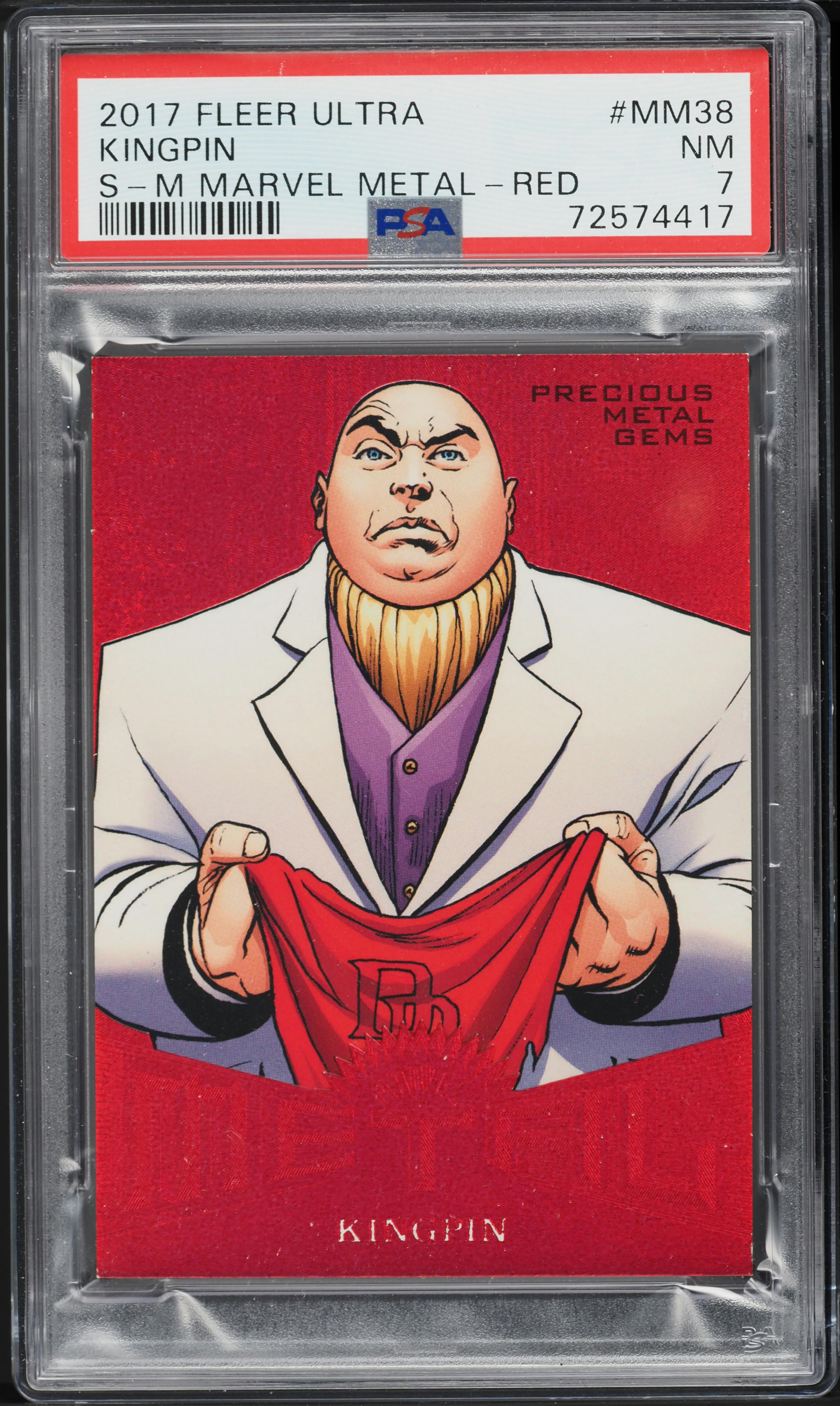 2017 Fleer Ultra Marvel Precious Metal Gems PMG Red Kingpin /99 #MM38 PSA 7 NRMT
