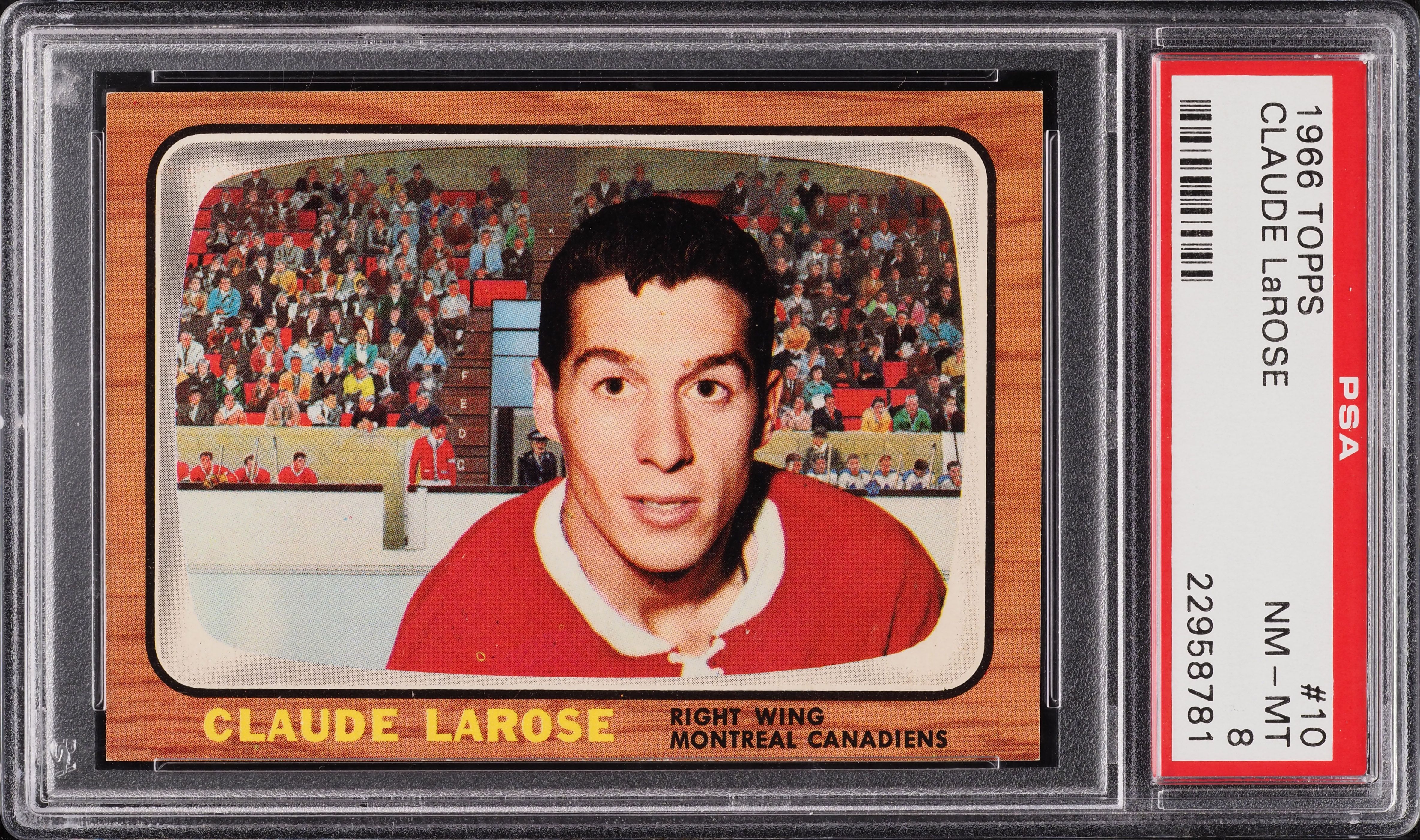 1966 Topps Hockey Claude Larose #10 PSA 8 NM-MT