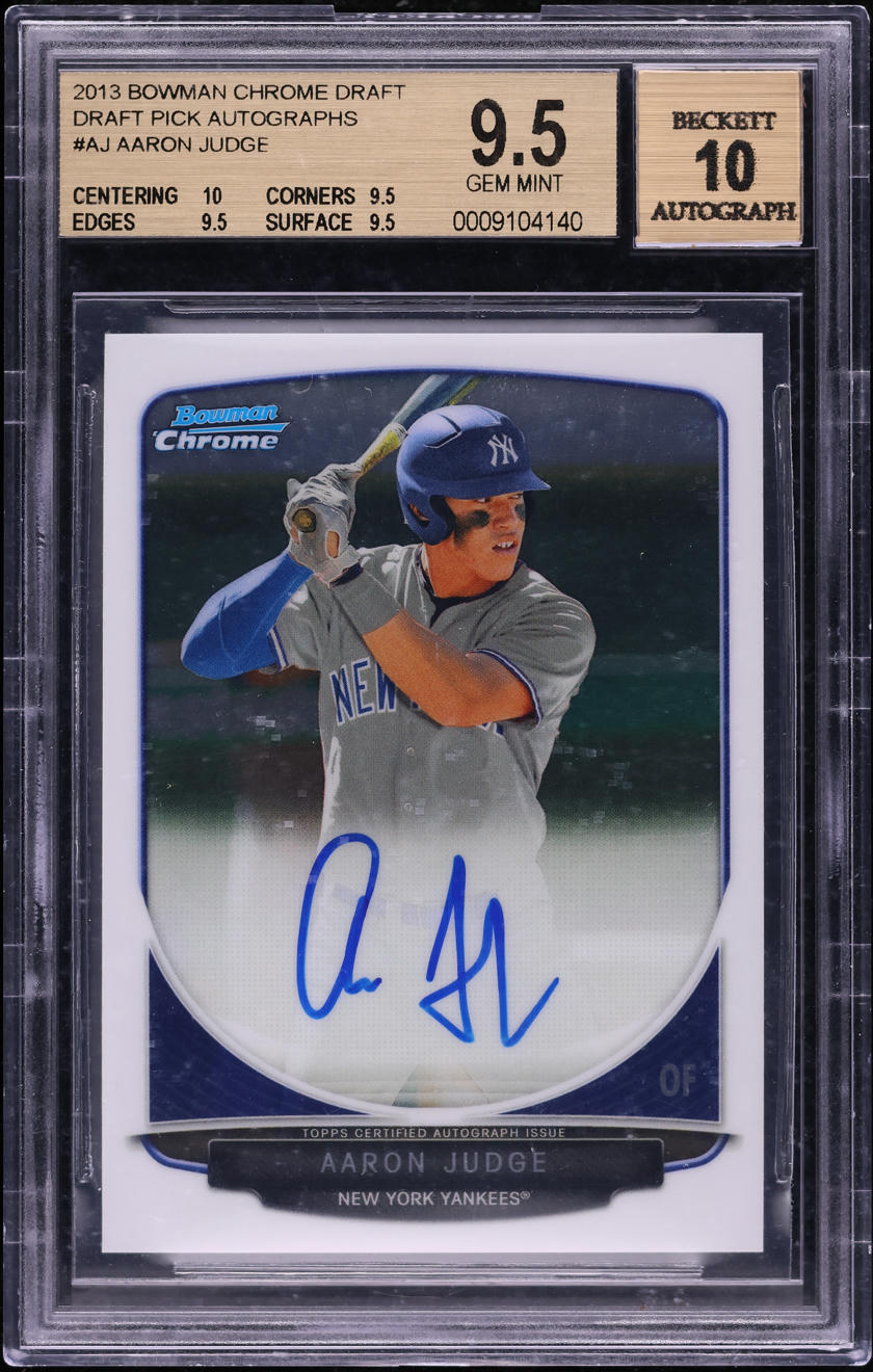 2013 Bowman Chrome Draft Aaron Judge ROOKIE AUTO #BCA-AJ BGS 9.5 GEM MINT