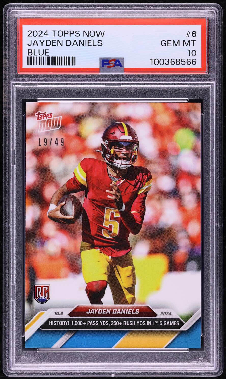 2024 Topps Now Blue Jayden Daniels ROOKIE /49 #6 PSA 10 GEM MINT