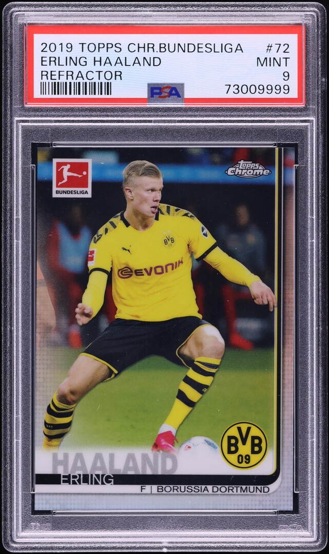 2019 Topps Chrome Bundesliga Refractor Erling Haaland ROOKIE #72 PSA 9 MINT