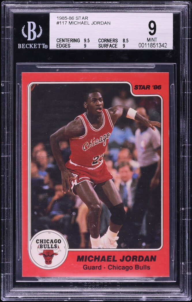 1985 Star Basketball Michael Jordan ROOKIE #117 BGS 9 MINT