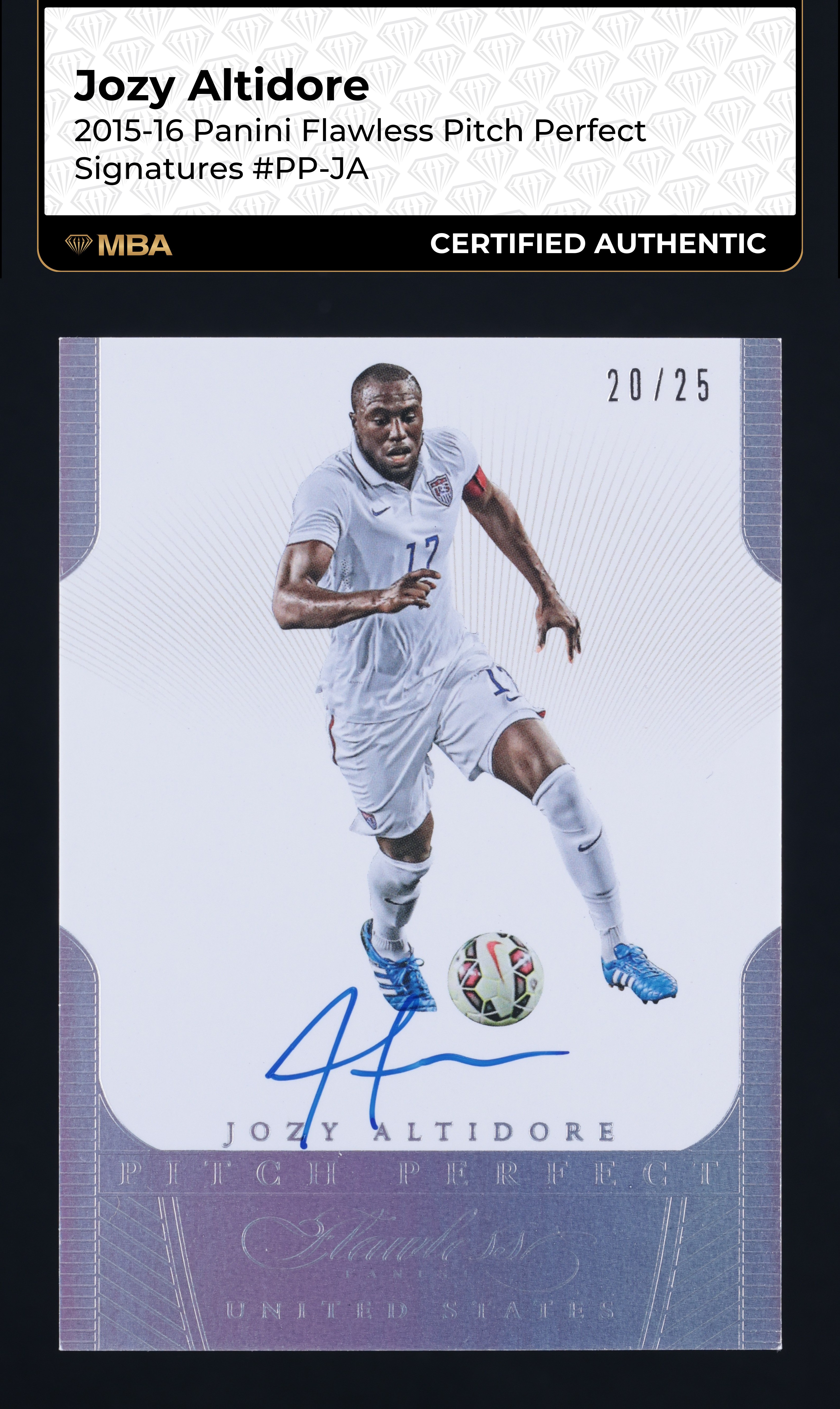2015 Panini Flawless Pitch Perfect Jozy Altidore AUTO /25 #PP-JA MBA AUTH