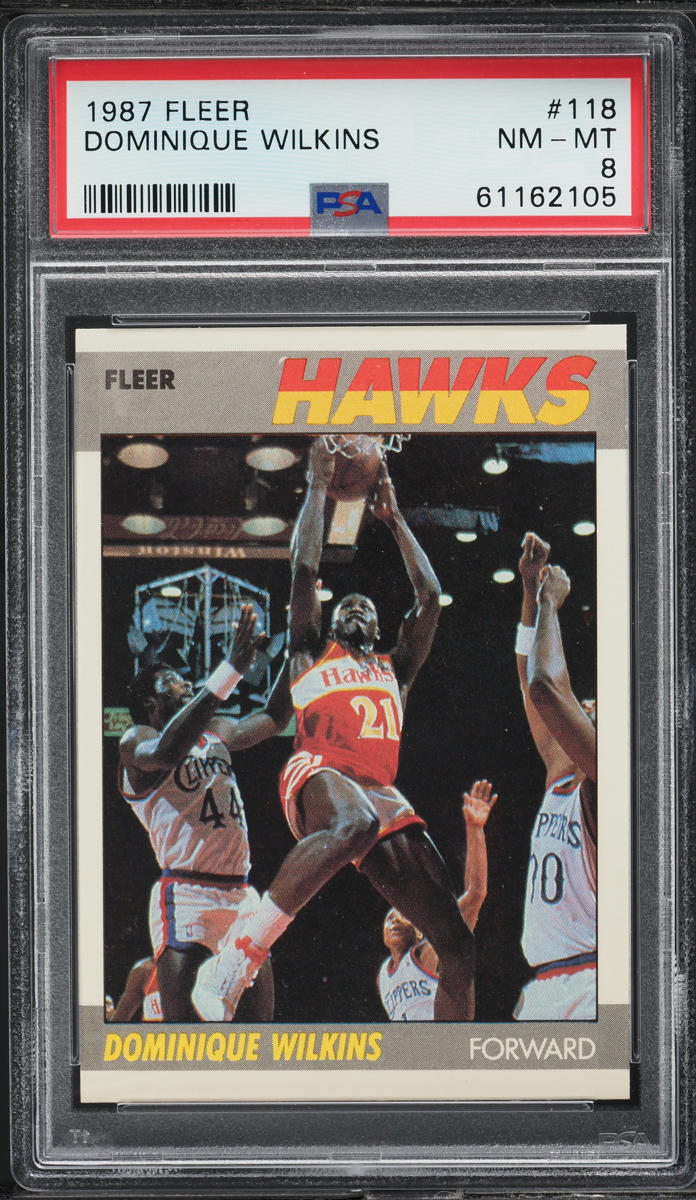 1987 Fleer Basketball Dominique Wilkins #118 PSA 8 NM-MT
