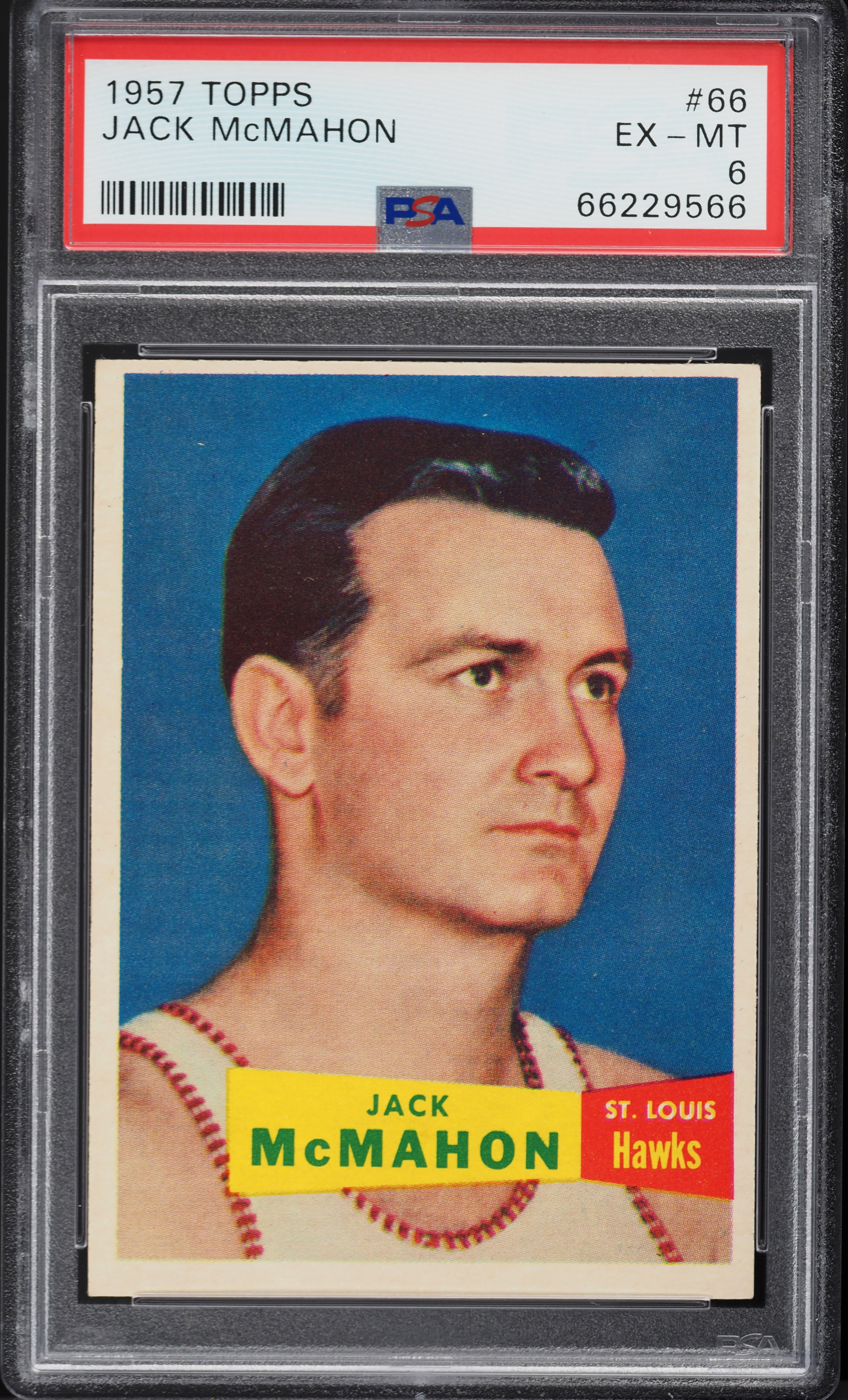 1957 Topps Basketball Jack McMahon #66 PSA 6 EXMT