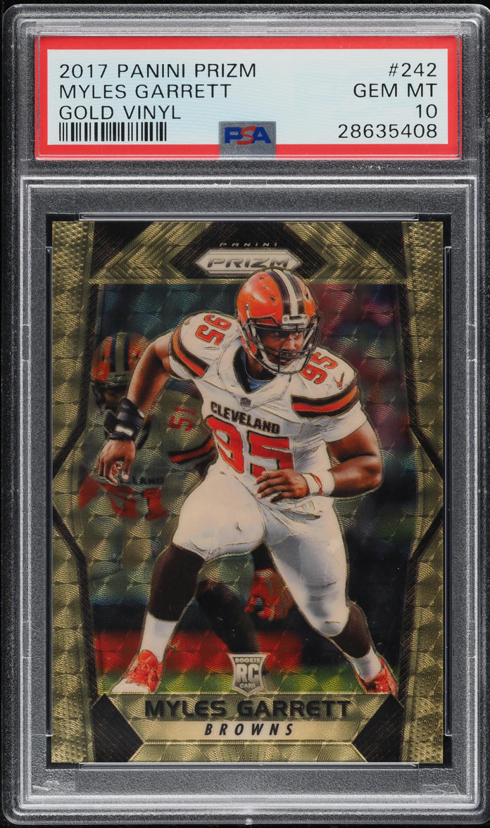 2017 Panini Prizm Gold Vinyl Myles Garrett ROOKIE /5 #242 PSA 10 GEM MINT