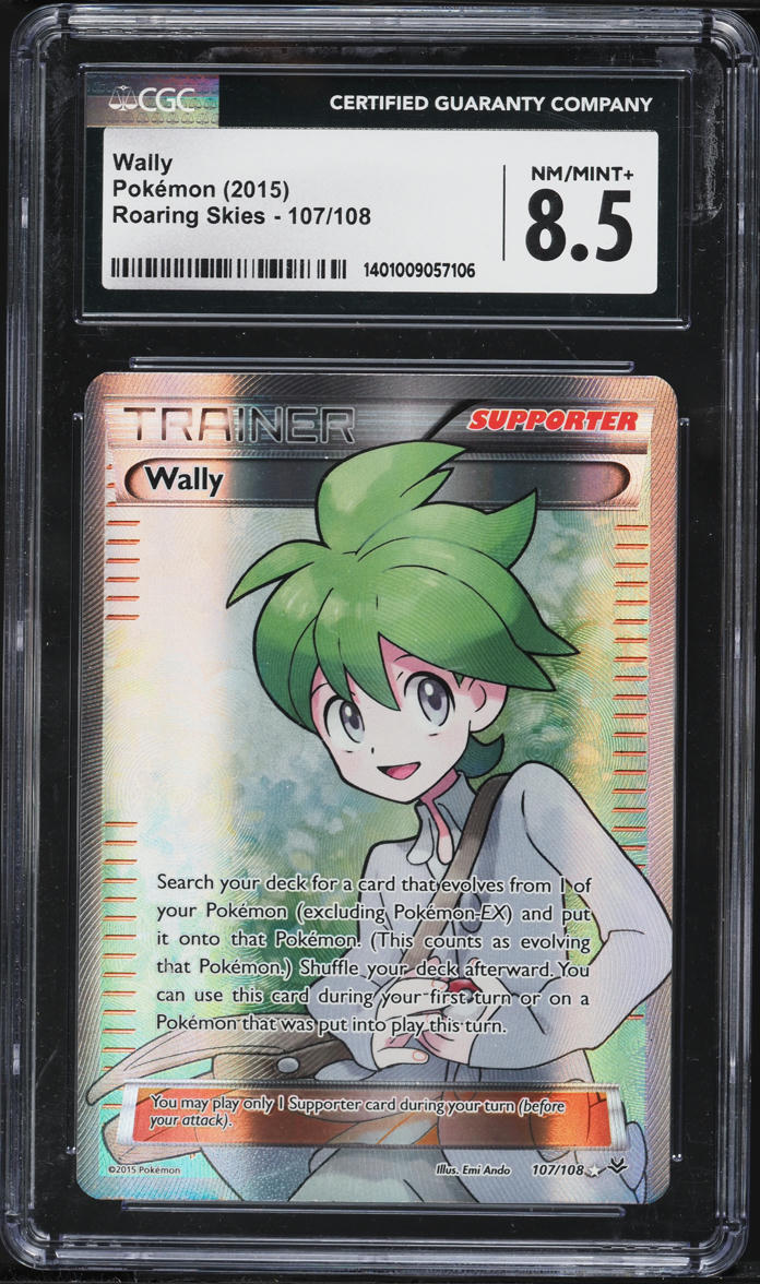 2015 Pokemon XY Roaring Skies Full Art Wally #107 CGC 8.5 NM-MT+