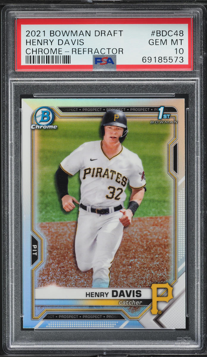 2021 Bowman Chrome Draft Refractor Henry Davis PROSPECT #BDC-48 PSA 10 GEM MINT