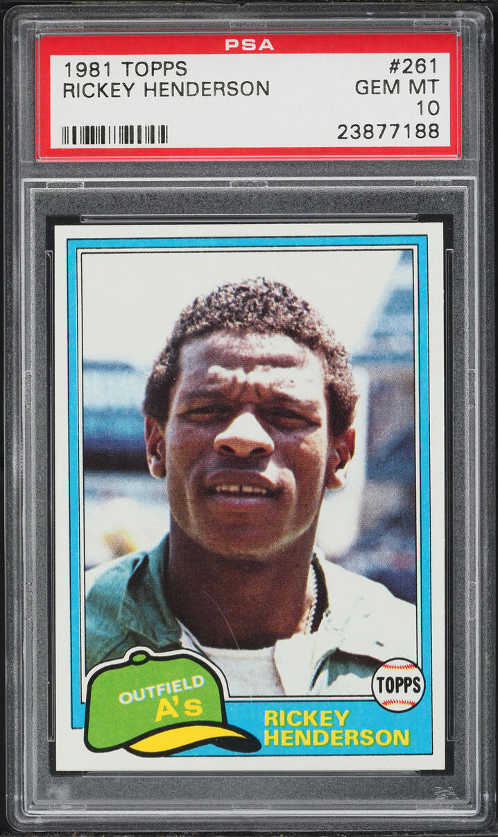 1981 Topps Rickey Henderson #261 PSA 10 GEM MINT