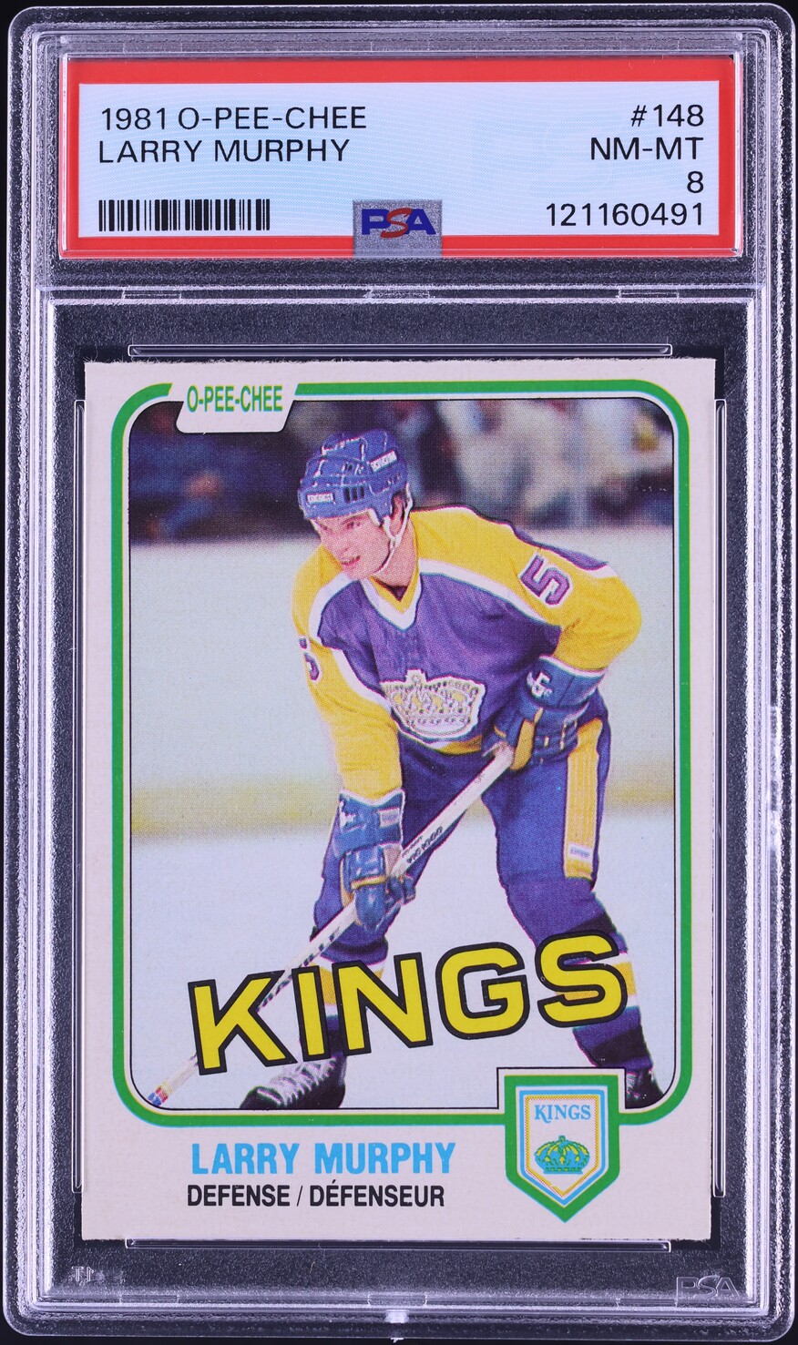 1981 O-Pee-Chee Hockey Larry Murphy ROOKIE #148 PSA 8 NM-MT
