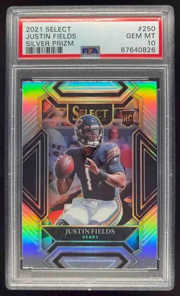 2021 Panini Select Silver Prizm #250 Justin Fields Club RC PSA 10