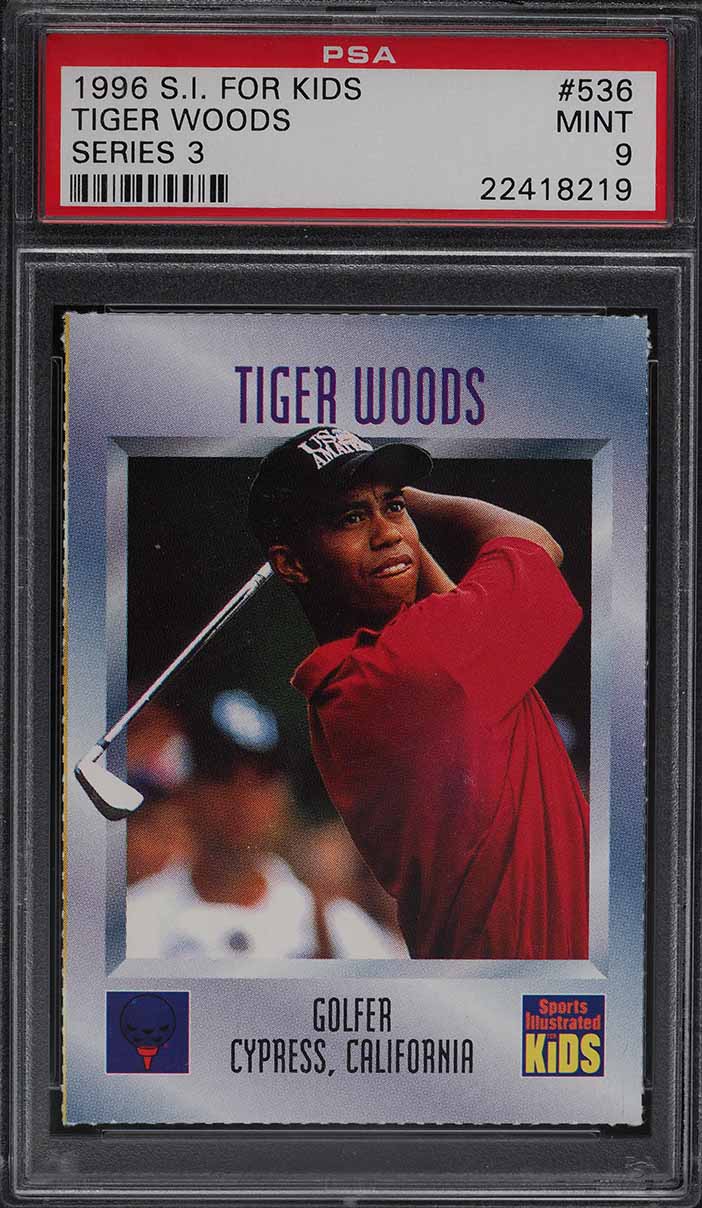 1996 Sports Illustrated For Kids Tiger Woods ROOKIE #536 PSA 9 MINT