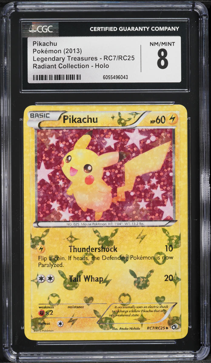 2013 Pokemon BW Legendary Treasures Radiant Collection Holo Pikachu #RC7 CGC 8